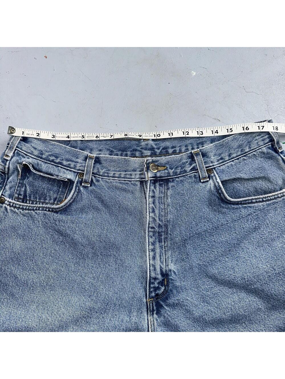 Carhartt Jeans Mens 38x32 Blue Denim Flannel Lined Relaxed Fit Chore Workwear - Picture 11 of 16